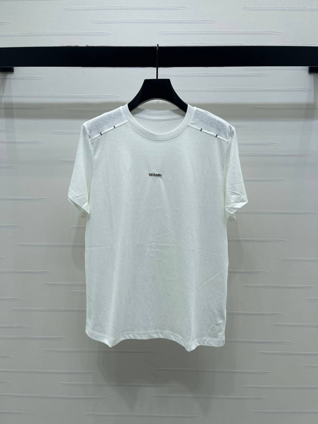 CHANEL シャネル 半袖Tシャツ ロゴ クルーネック 綿100 高級感 ホワイト
