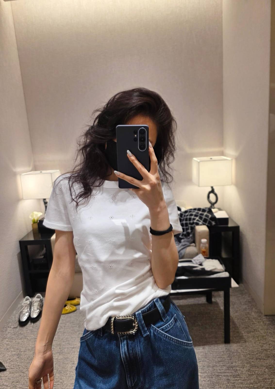 CHANEL シャネル 半袖Tシャツ ココマーク クルーネック 高級感 ヴィンテージ ホワイト