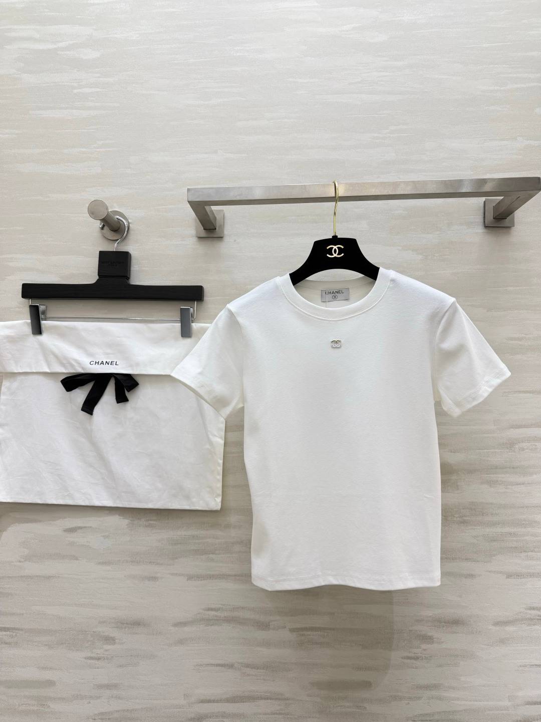 CHANEL シャネル 半袖Tシャツ ココマーク クルーネック 高級感 コットン ホワイト