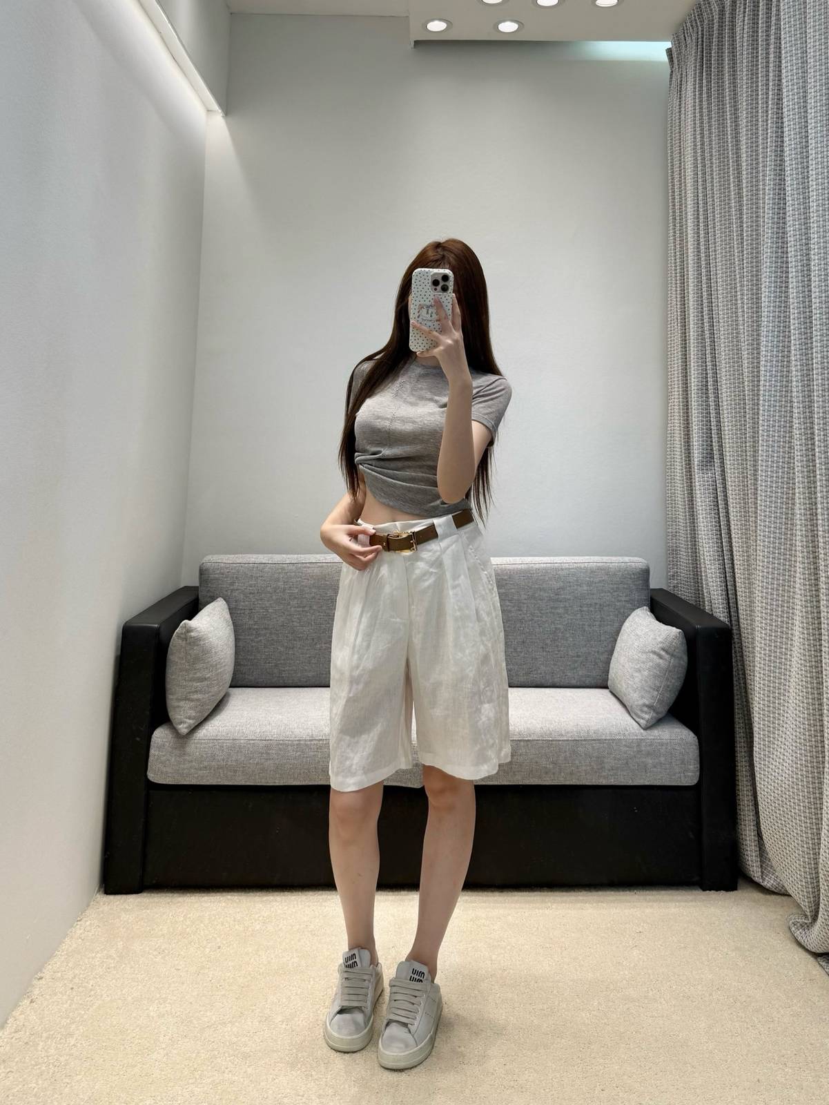 CHANEL シャネル リネン ショートパンツ 春夏 白 高腰