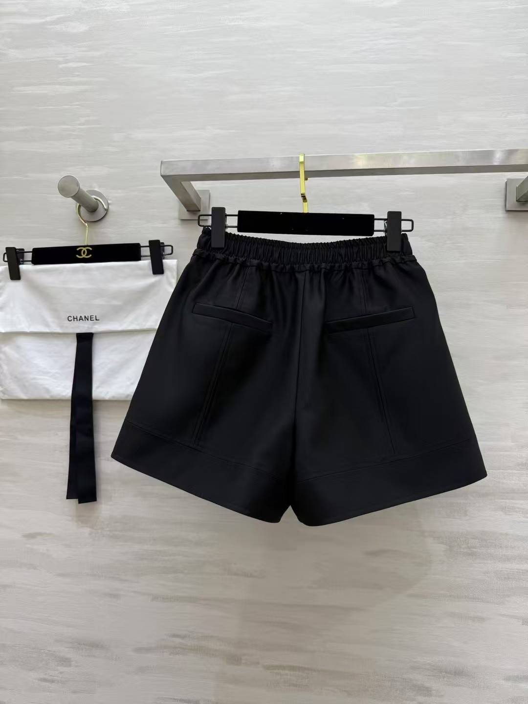 CHANEL シャネル ショートパンツ イタリアンウール エラスティック ブラック