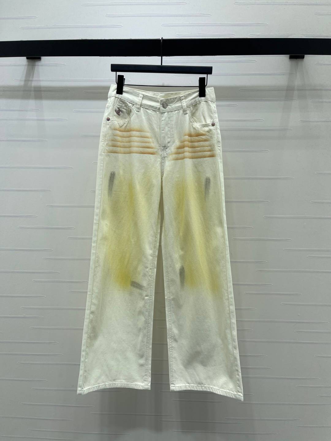 CHANEL シャネル デニムパンツ ストレート レディース クリーム