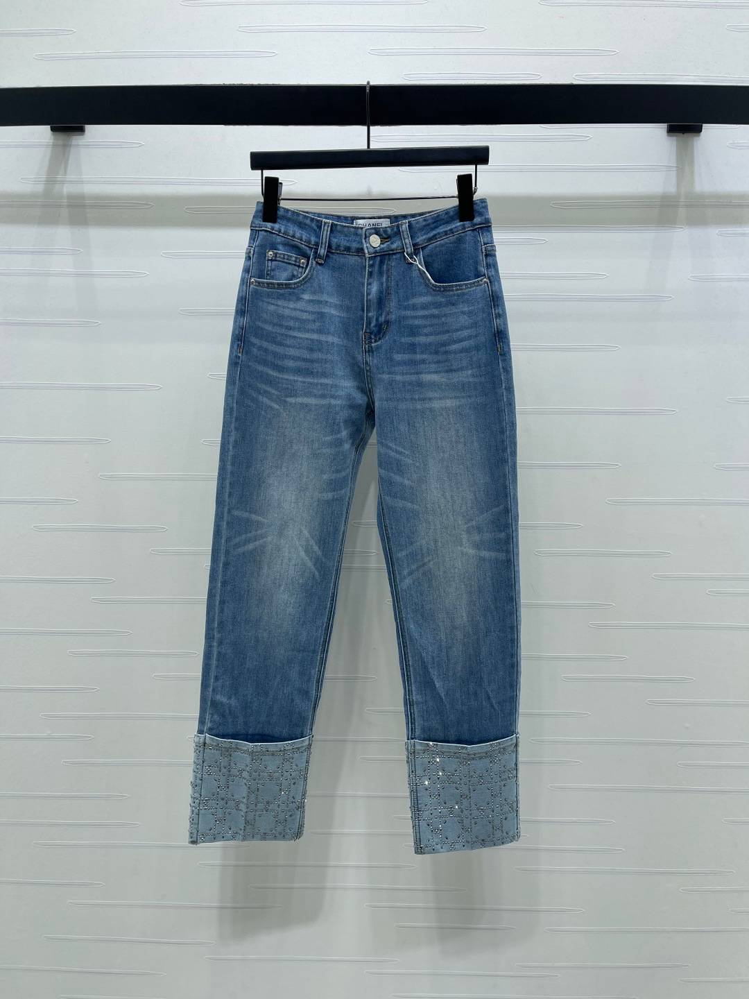CHANEL シャネル デニムパンツ ハイウエスト ストレート ブルー