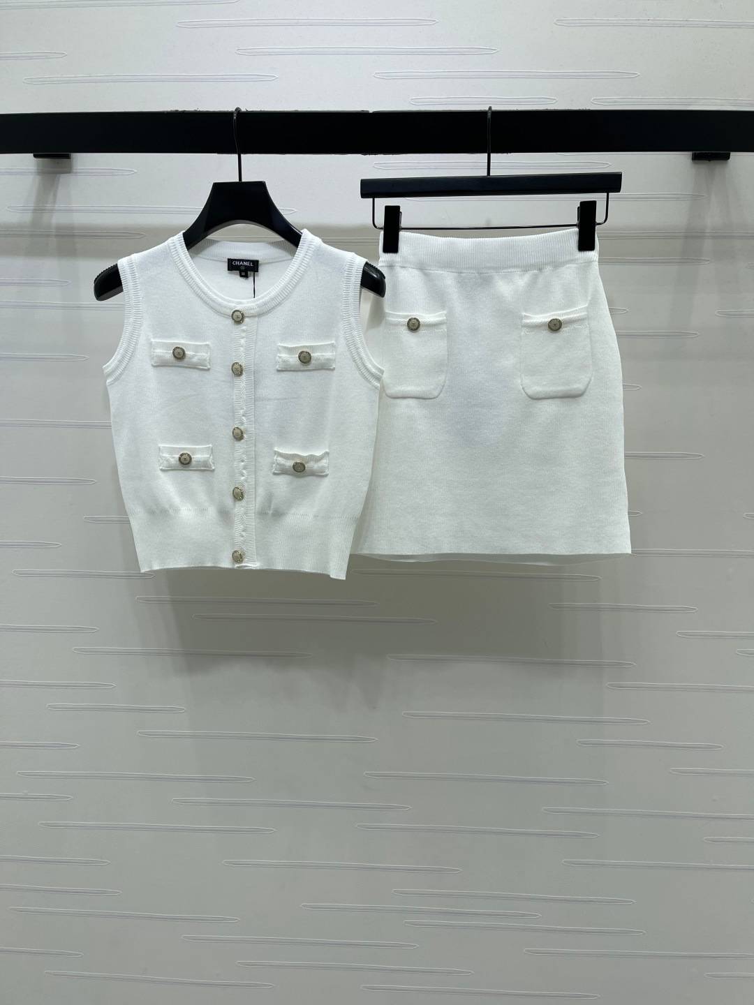 CHANEL シャネル スカートセットアップ ミニ ホワイト