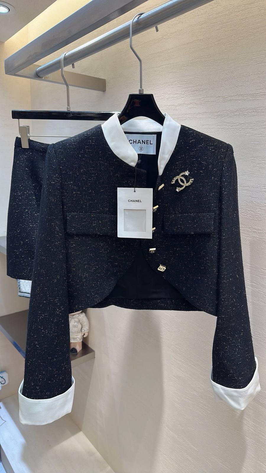 CHANEL シャネル スカートセットアップ ジャケット ツイード ブラック