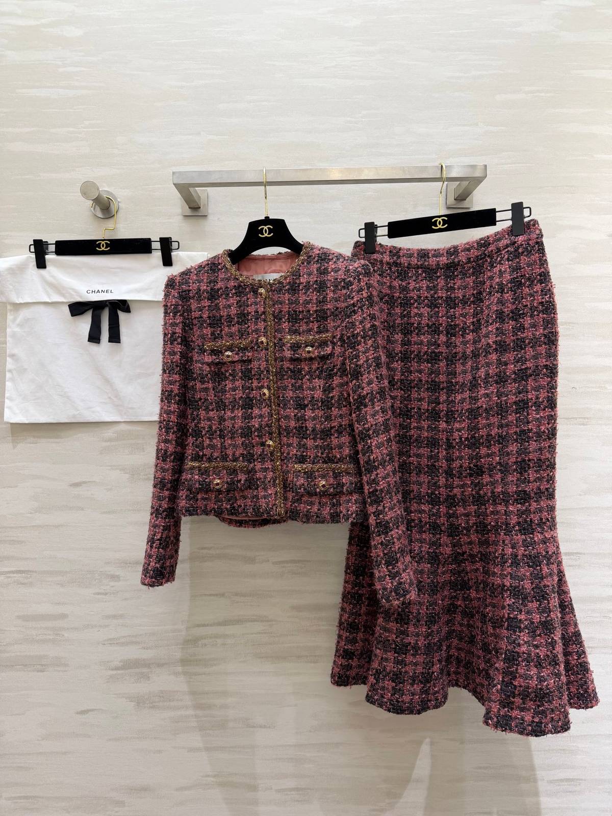 CHANEL シャネル スカートセットアップ ジャケット レディース フォーマル ピンク