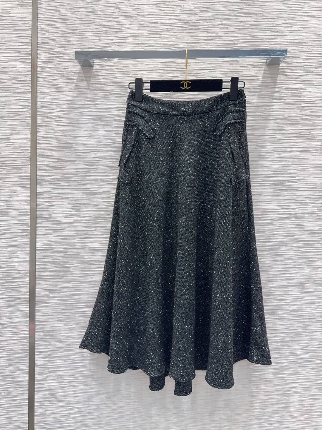 CHANEL シャネル スカート Aライン ミディ レディース ダークグレー