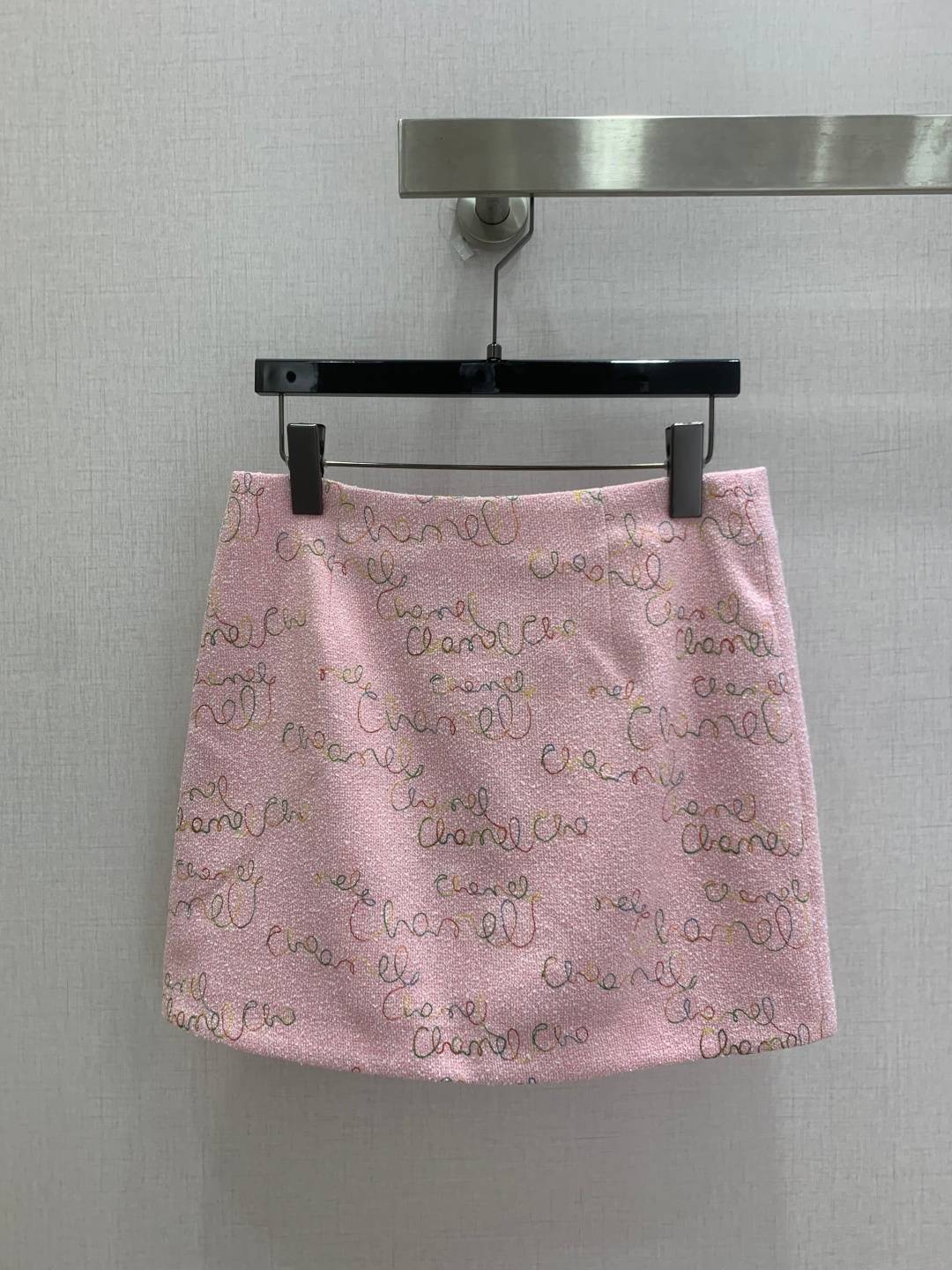 CHANEL シャネル ミニスカート Aライン レディース 柄 ピンク