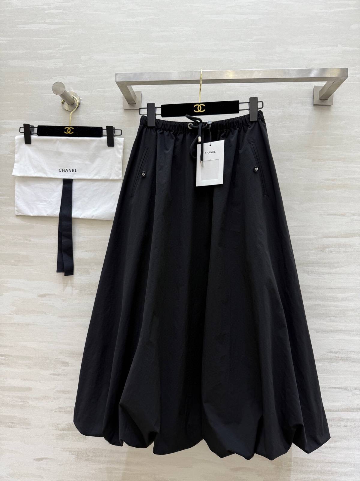 CHANEL シャネル スカート Aライン レディース ブラック