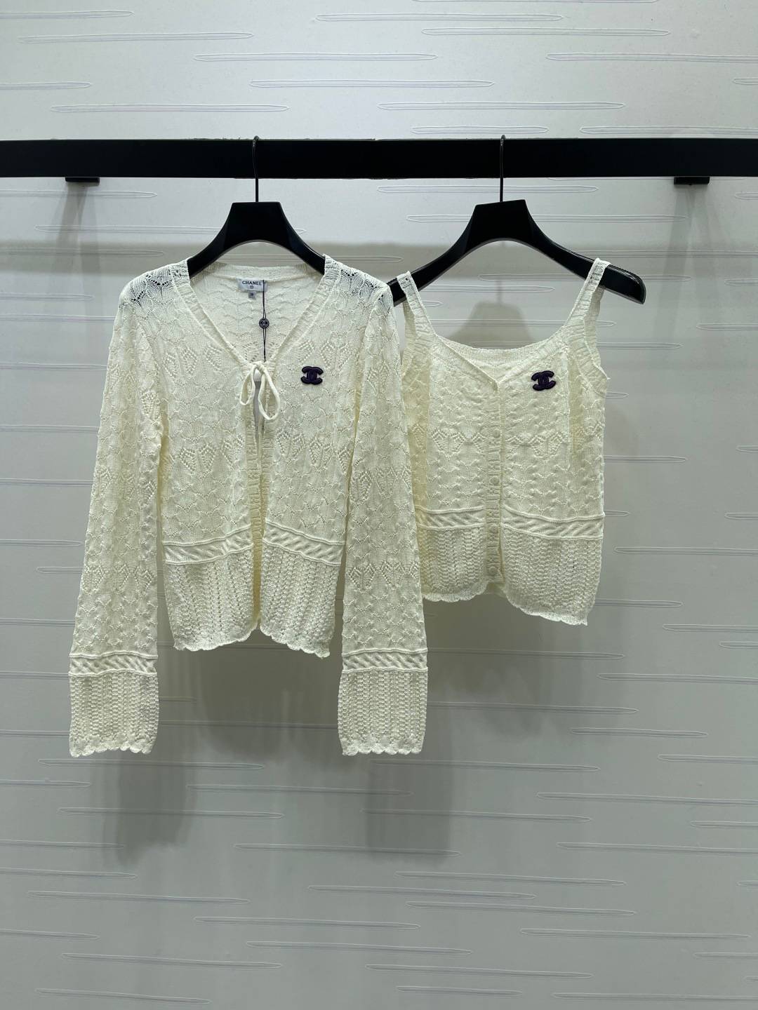 CHANEL シャネル ニットセットアップ レディース 通勤 クリーム