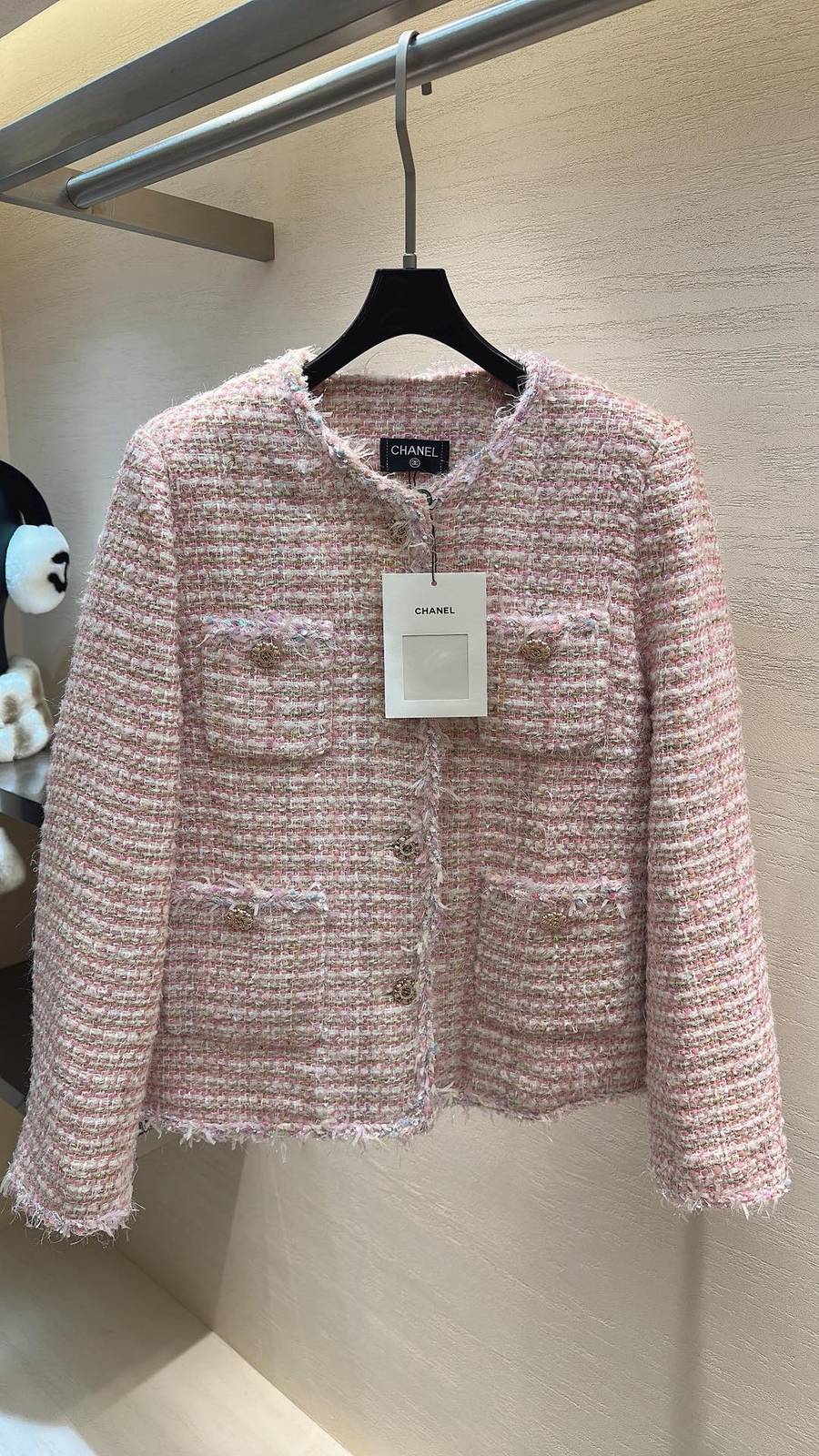 CHANEL シャネル ツイードジャケット ショート丈 レディース ピンク