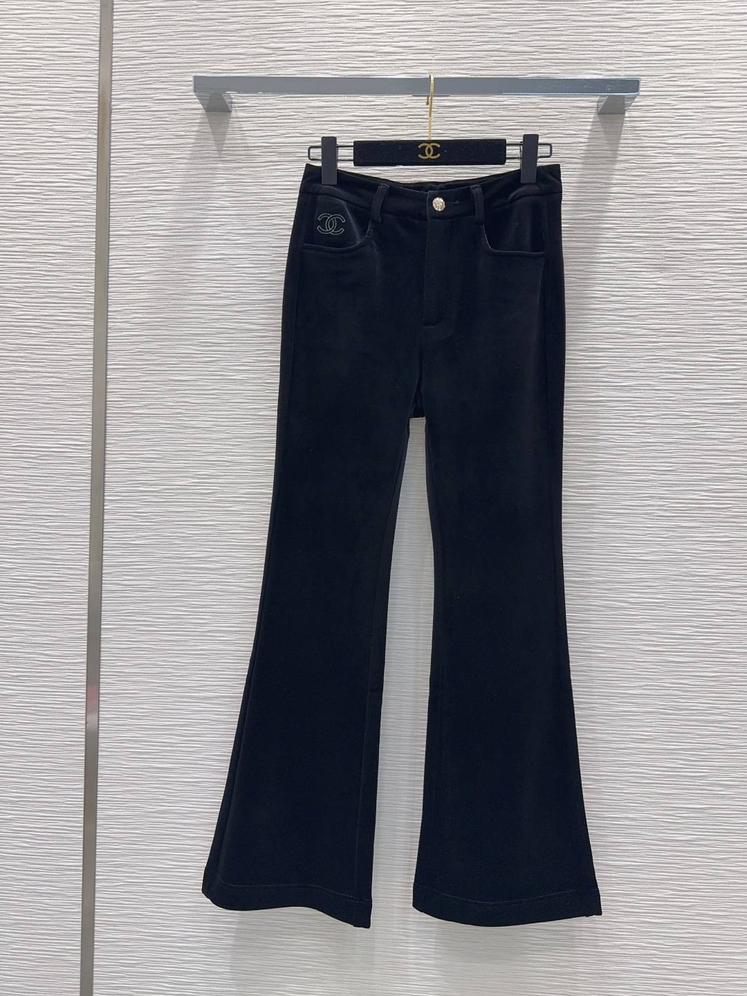 CHANEL シャネル パンツ ハイウエスト ロング ブラック