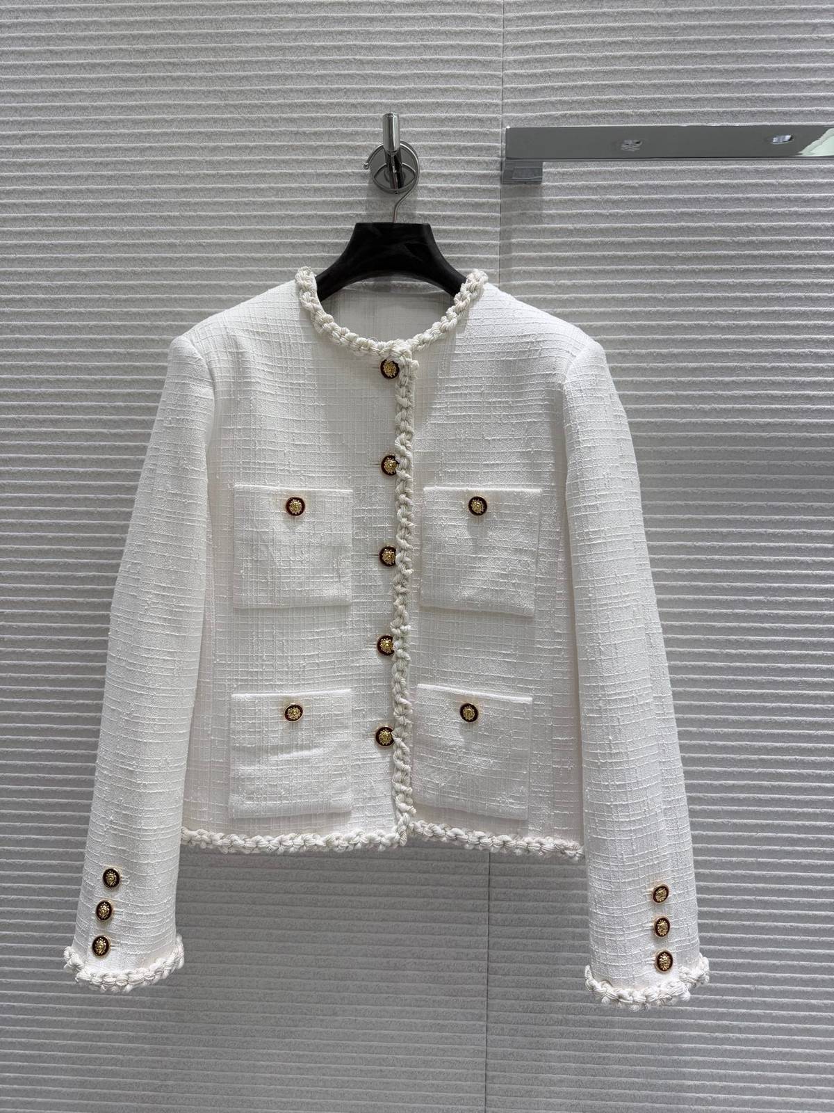 CHANEL シャネル ツイードジャケット ショート丈 レディース ホワイト