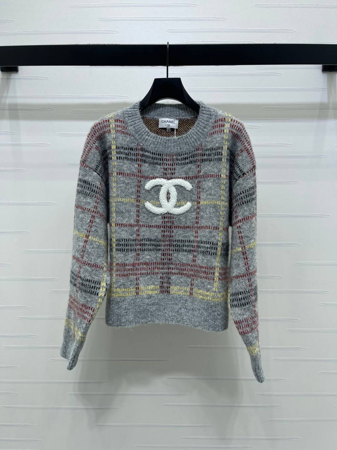 CHANEL シャネル ニット 長袖 クルーネック グレー