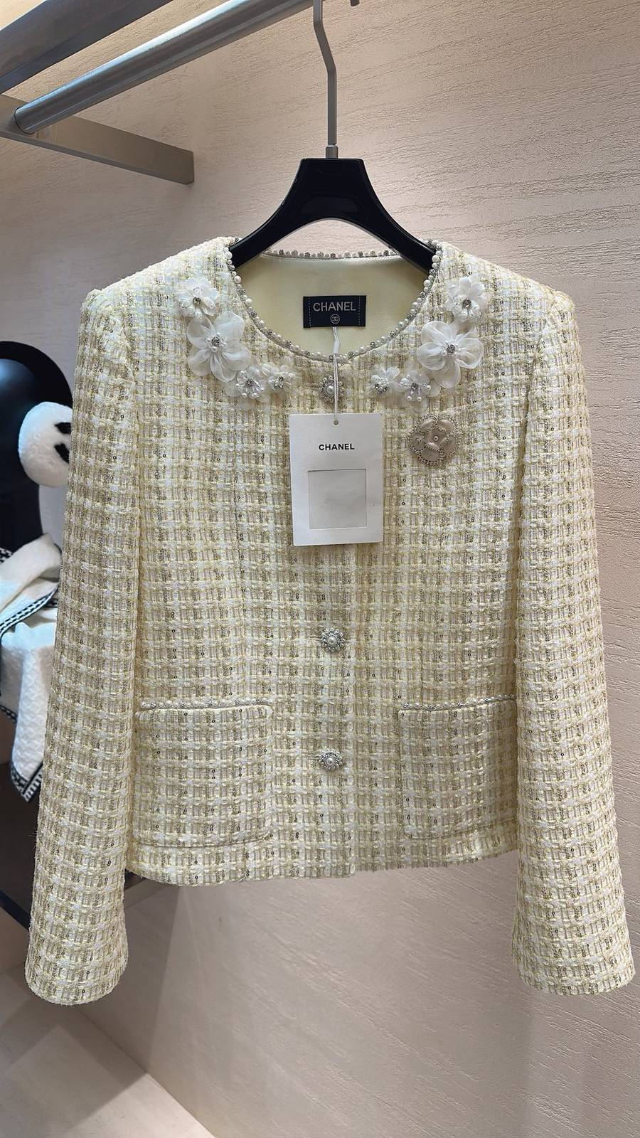CHANEL シャネル ツイードジャケット レディース スプリング イエロー
