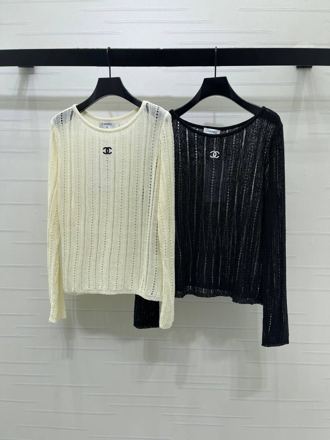 CHANEL シャネル ニット 長袖 クルーネック レディース クリーム
