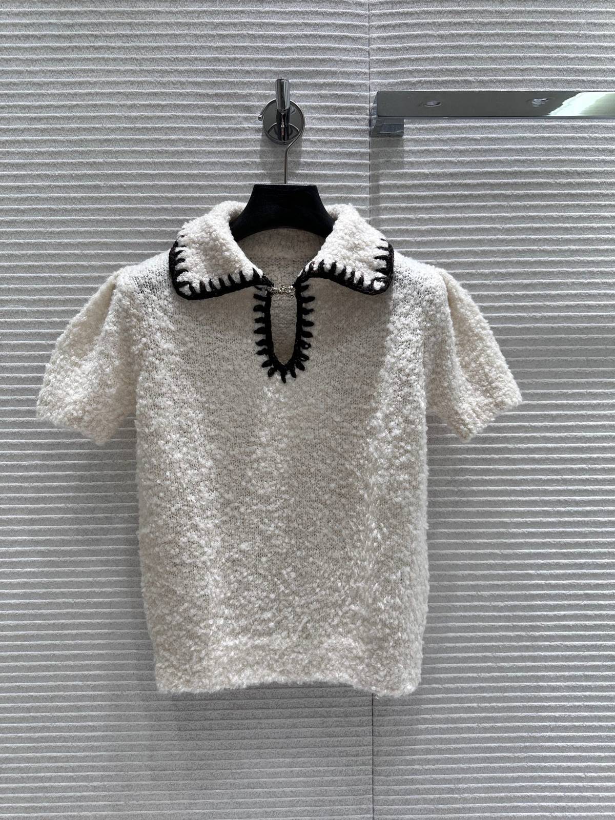 CHANEL シャネル ニットカーディガン 半袖 Vネック ホワイト