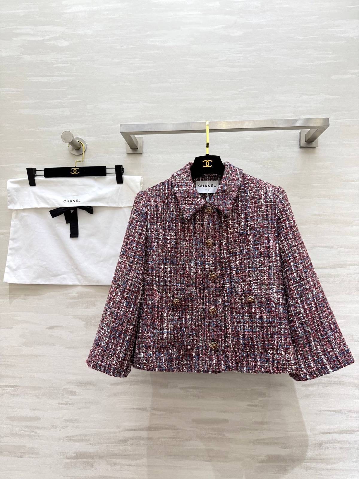 CHANEL シャネル ツイードジャケット ショート丈 レディース マルチカラー