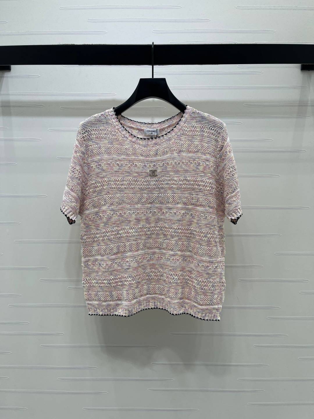 CHANEL シャネル ニット 半袖 クルーネック レディース ピンク