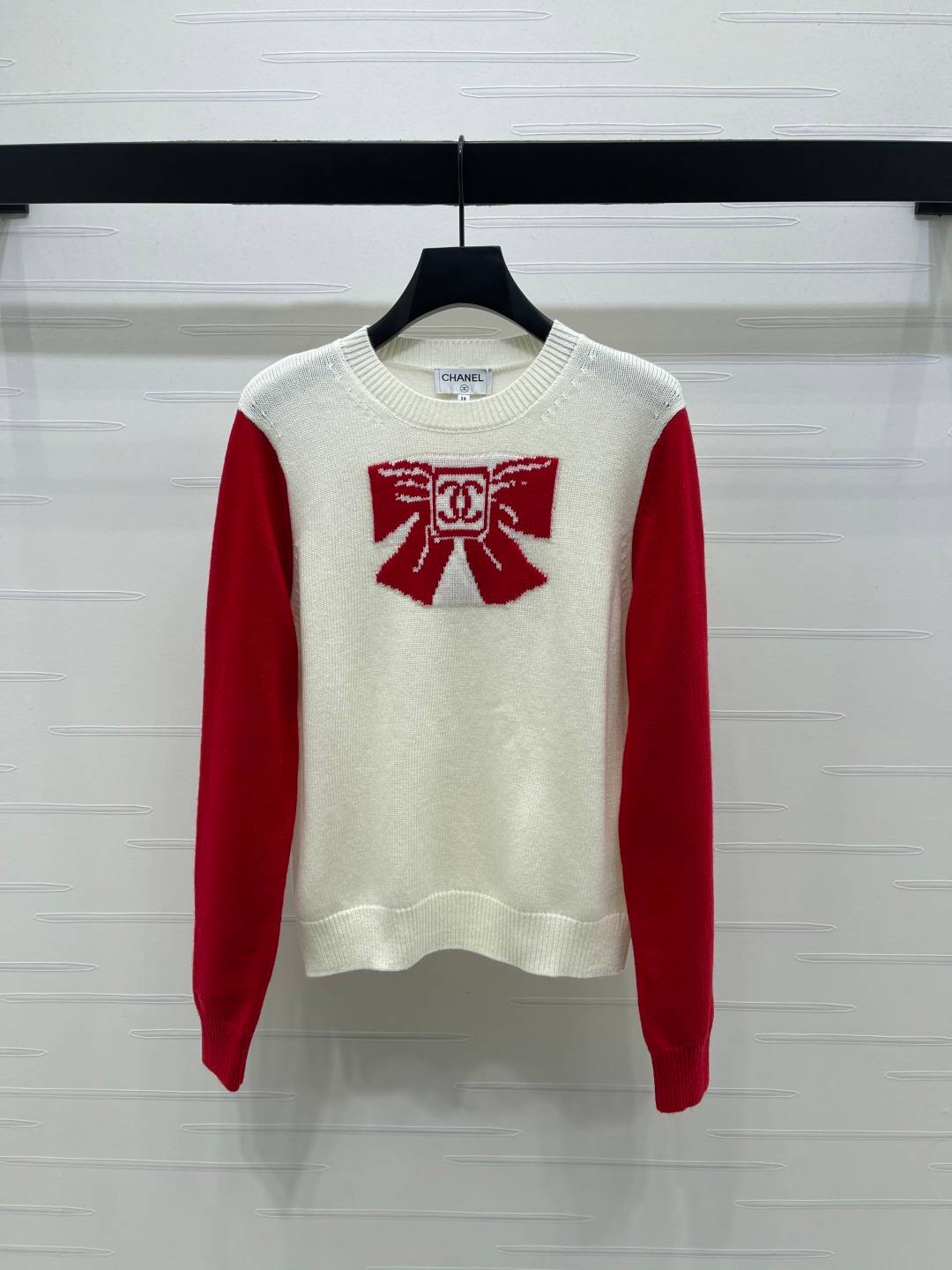 CHANEL シャネル ニット 長袖 クルーネック オフホワイト