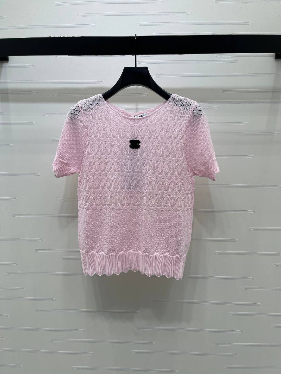 CHANEL シャネル ニット 半袖 クルーネック 春夏 ピンク