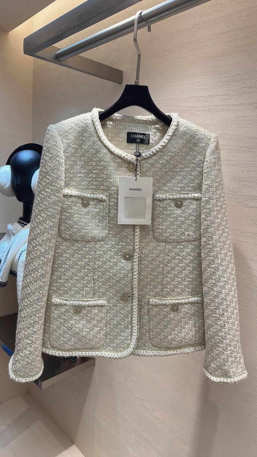 CHANEL シャネル ツイードジャケット ショート丈 レディース ベージュ