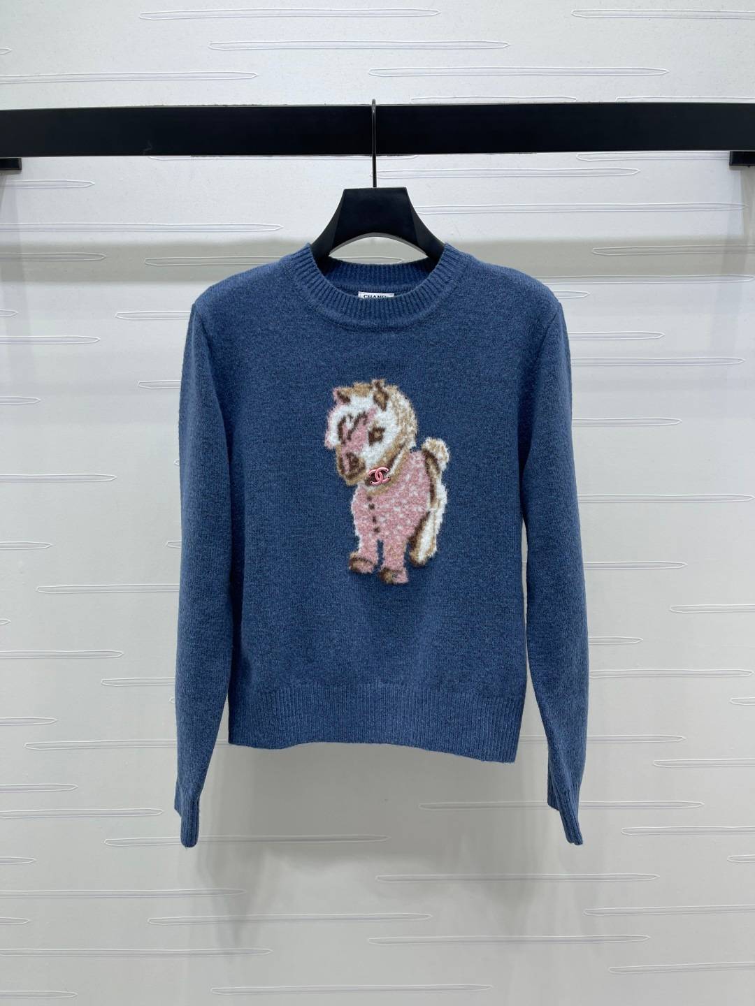 CHANEL シャネル セーター クルーネック 長袖 ブルー
