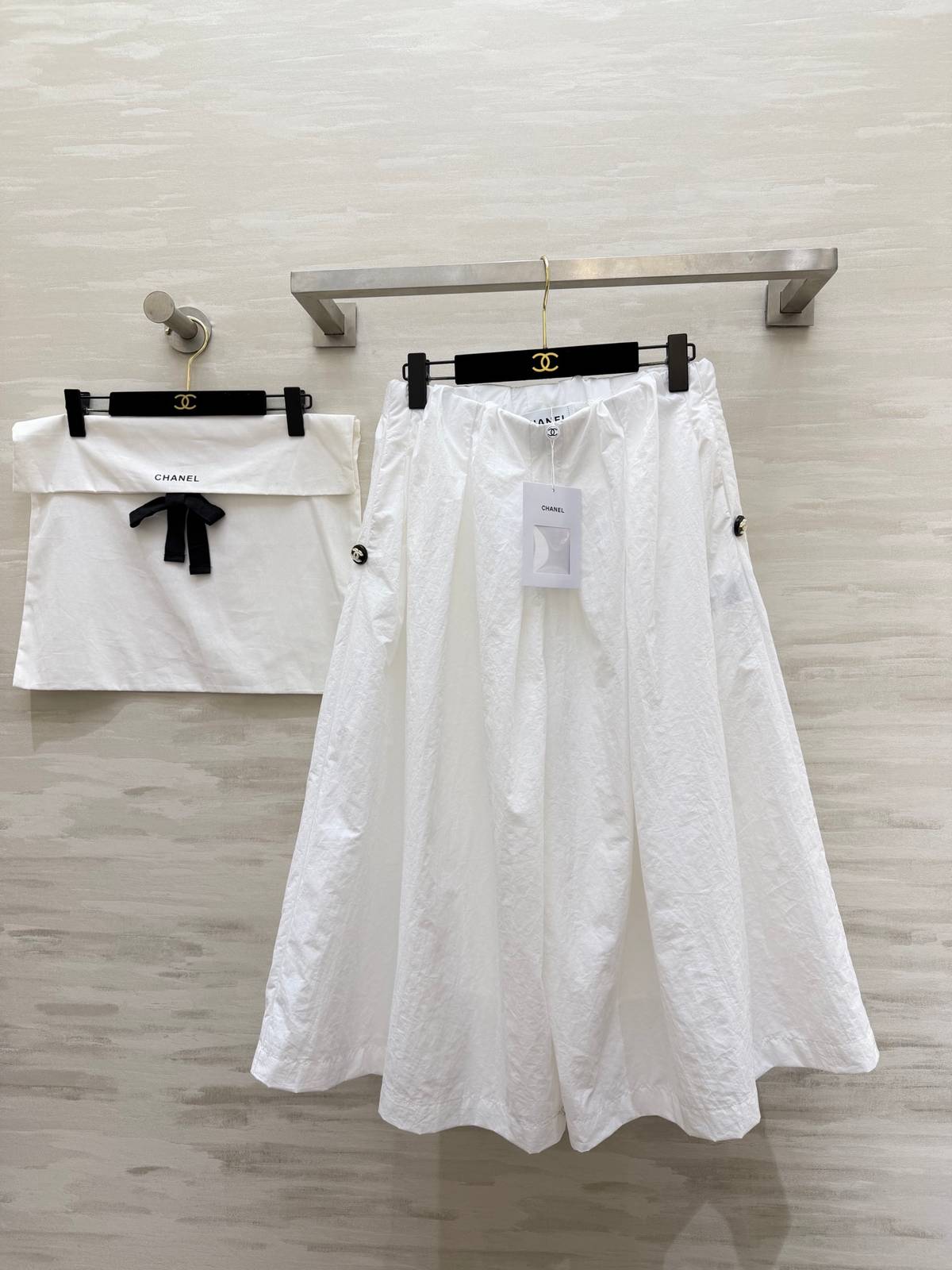CHANEL シャネル ワイドパンツ レディース 通勤 ホワイト