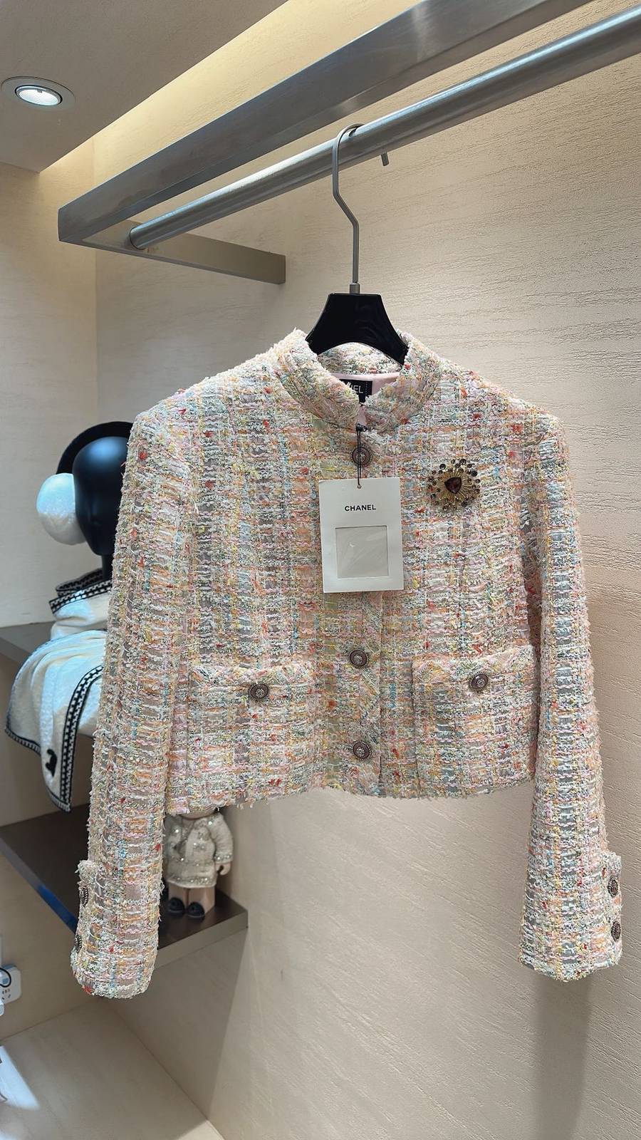CHANEL シャネル ツイードジャケット ショート丈 レディース マルチカラー