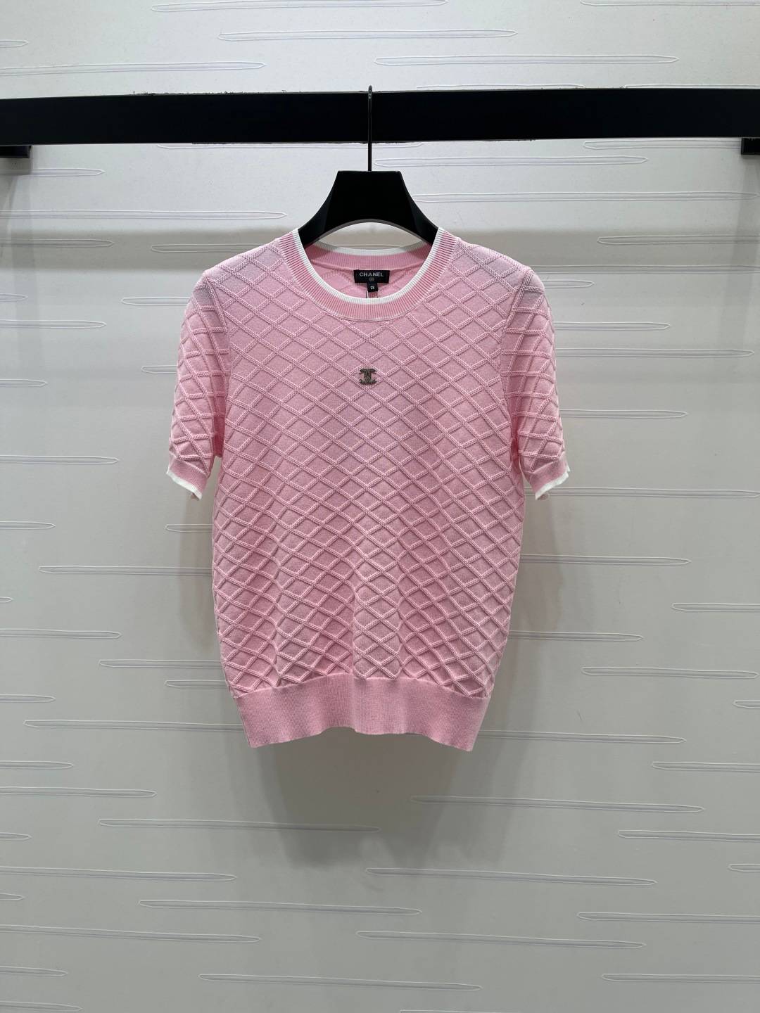 CHANEL シャネル クルーネックニット 半袖 レディース ピンク