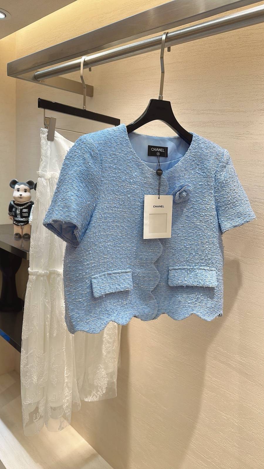 CHANEL シャネル トップス 半袖 クルーネック レディース ブルー