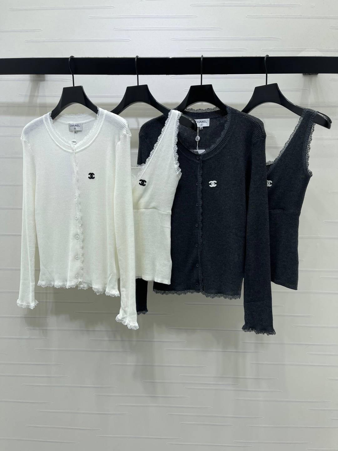 CHANEL シャネル セットアップ レディース 通勤 ツーピース ホワイト ブラック
