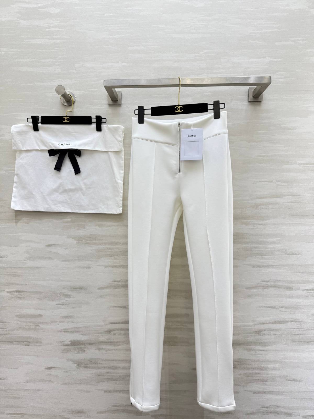 CHANEL シャネル パンツ ハイウエスト ストレート ホワイト