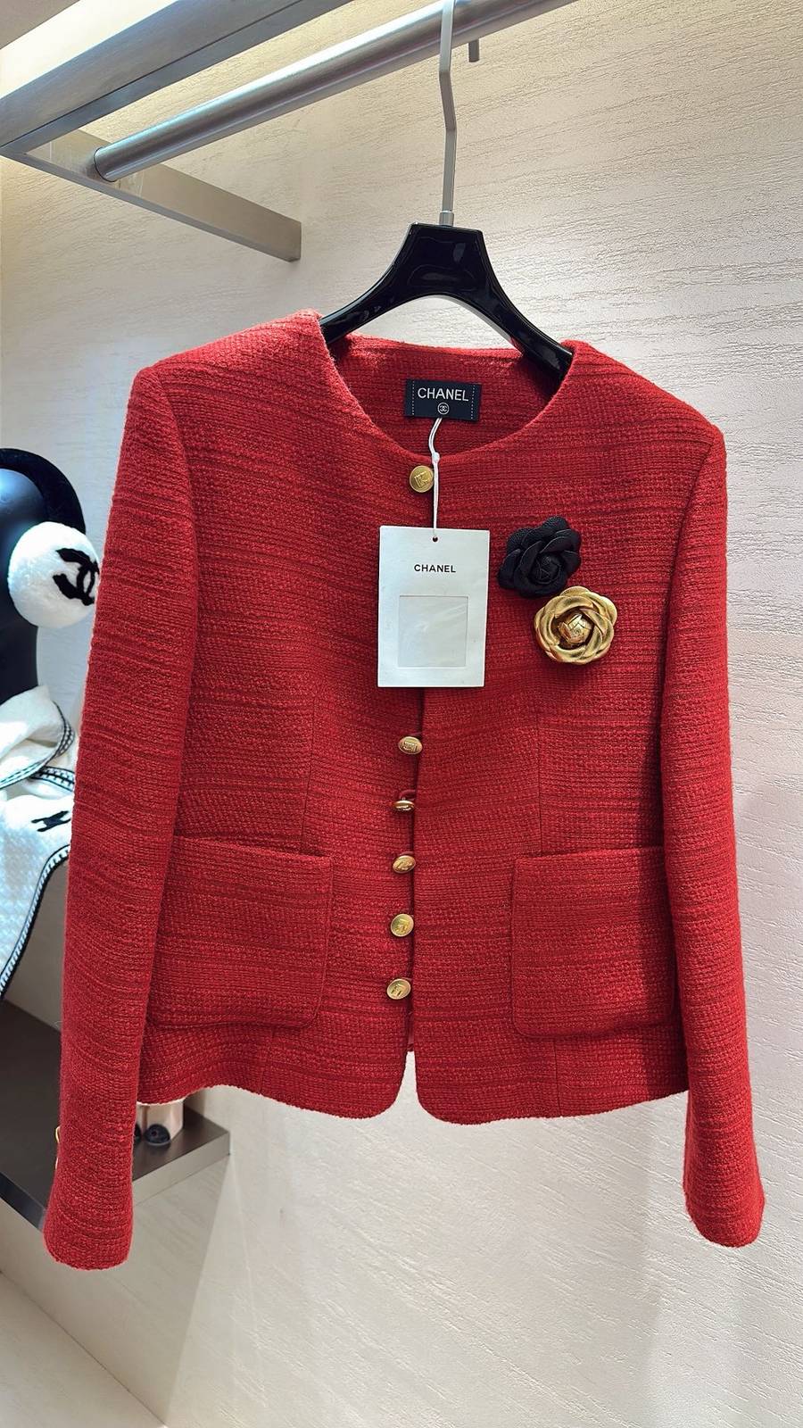 CHANEL シャネル レディース ジャケット 長袖 赤 レッド