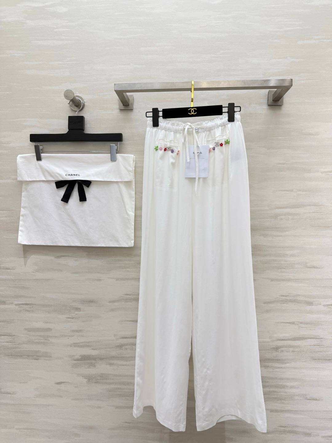 CHANEL シャネル ワイドパンツ ハイウエスト ロング 白