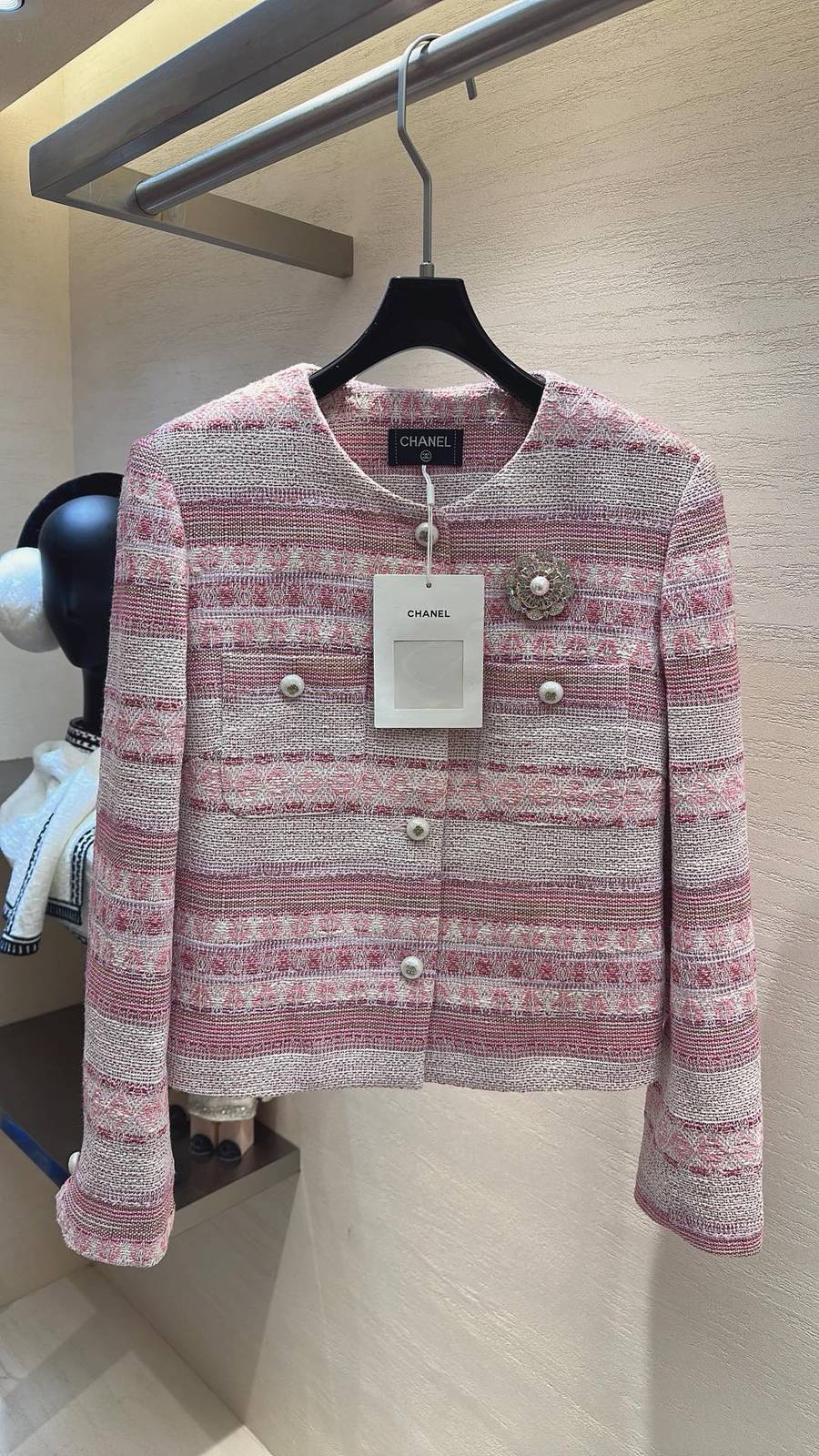 CHANEL シャネル ブルゾン 長袖 クルーネック ピンク
