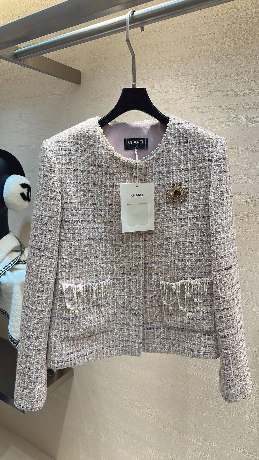 CHANEL シャネル ブラウス 長袖 ロゴ ピンク