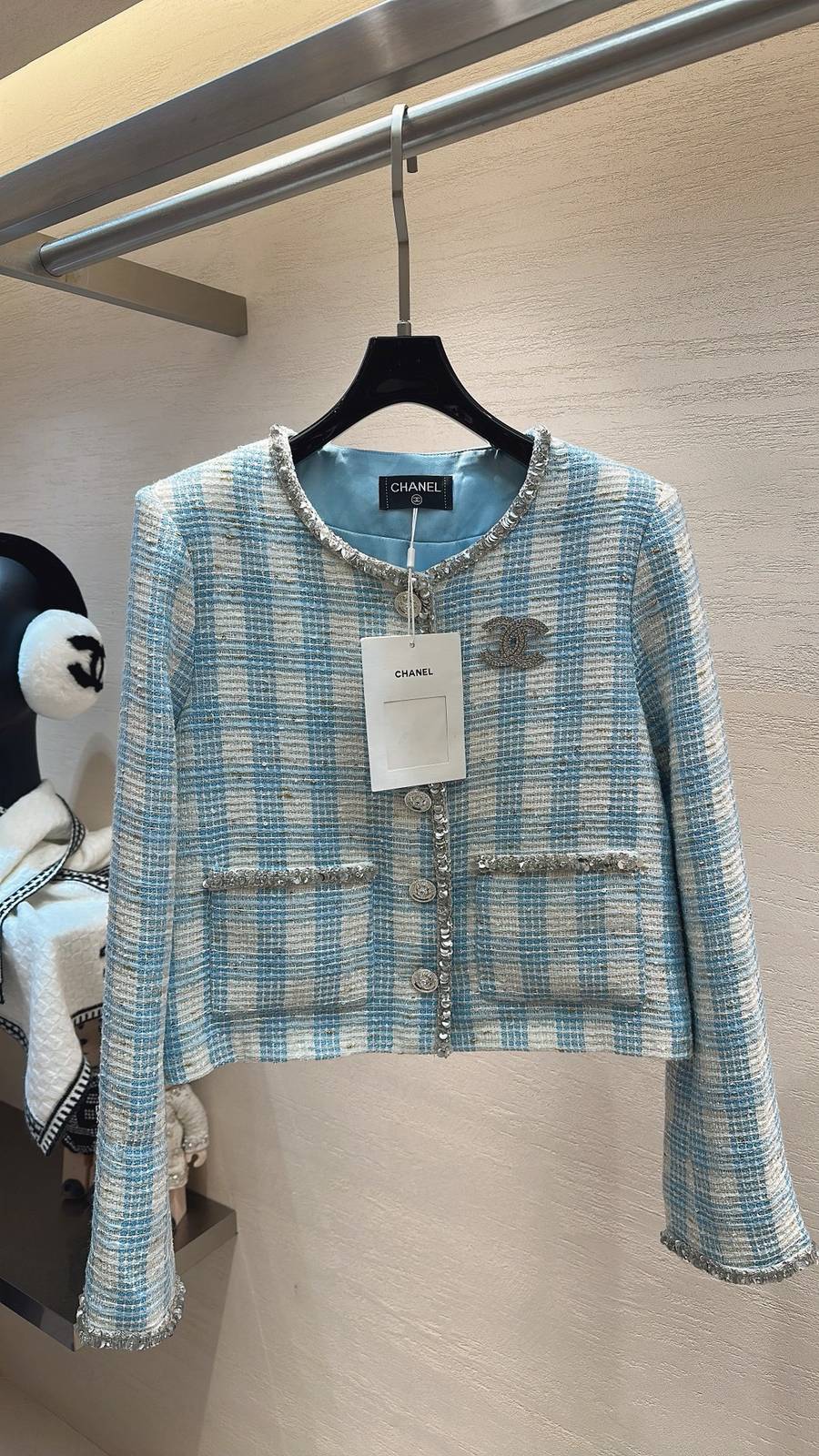 CHANEL シャネル ブラウス 長袖 レディース 通勤 ブルー