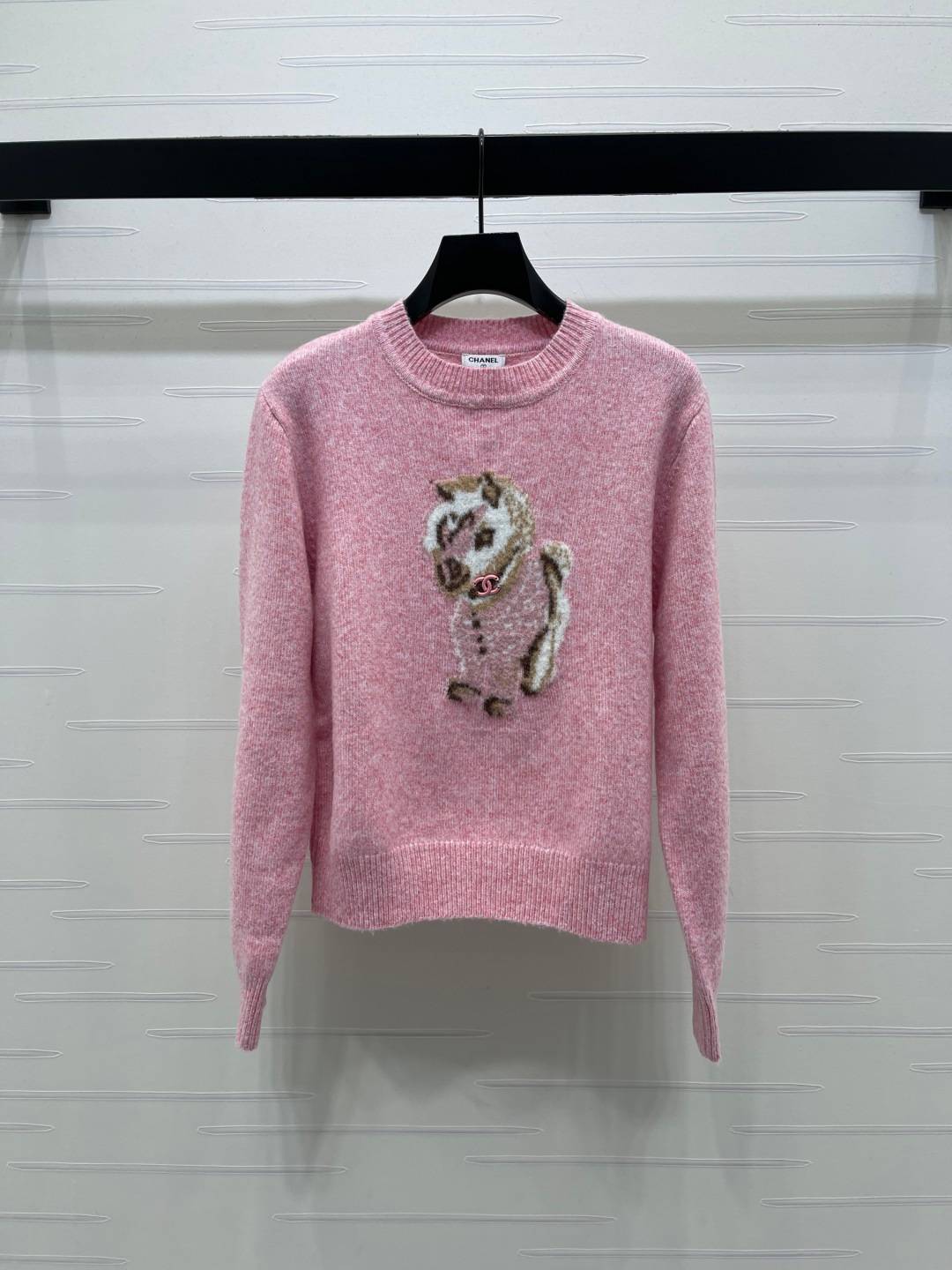 CHANEL シャネル ニットセーター クルーネック 長袖 ピンク