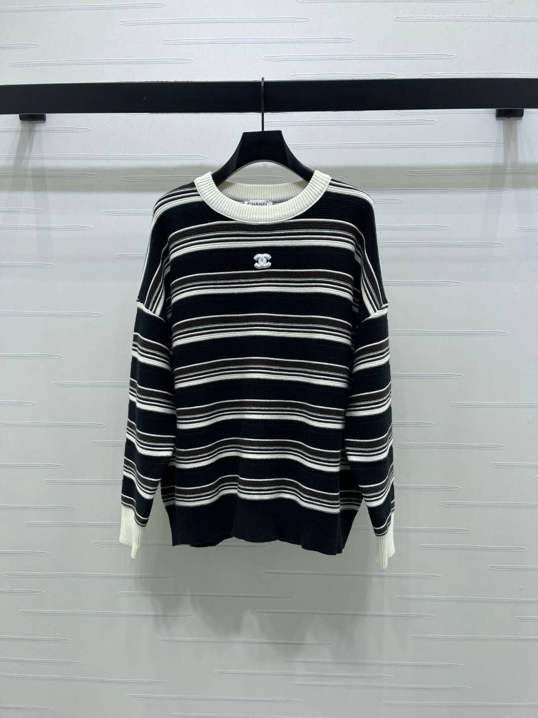 CHANEL シャネル ニットセーター 長袖 ロゴ ブラック
