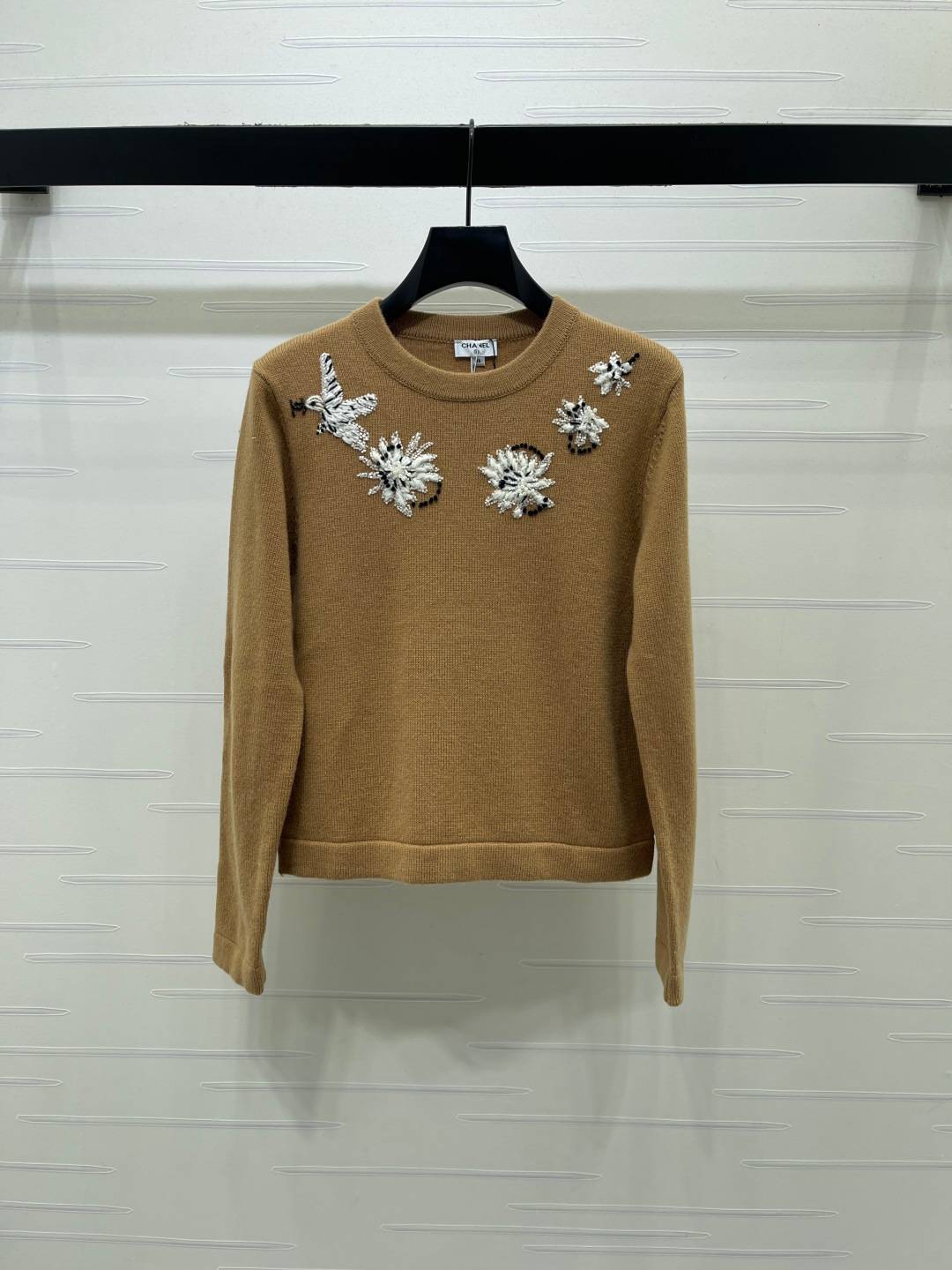 CHANEL シャネル ニットセーター 長袖 クルーネック ベージュ