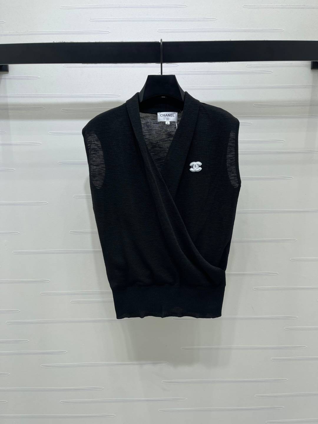 CHANEL シャネル ニットカーディガン Vネック ロング丈 ブラック
