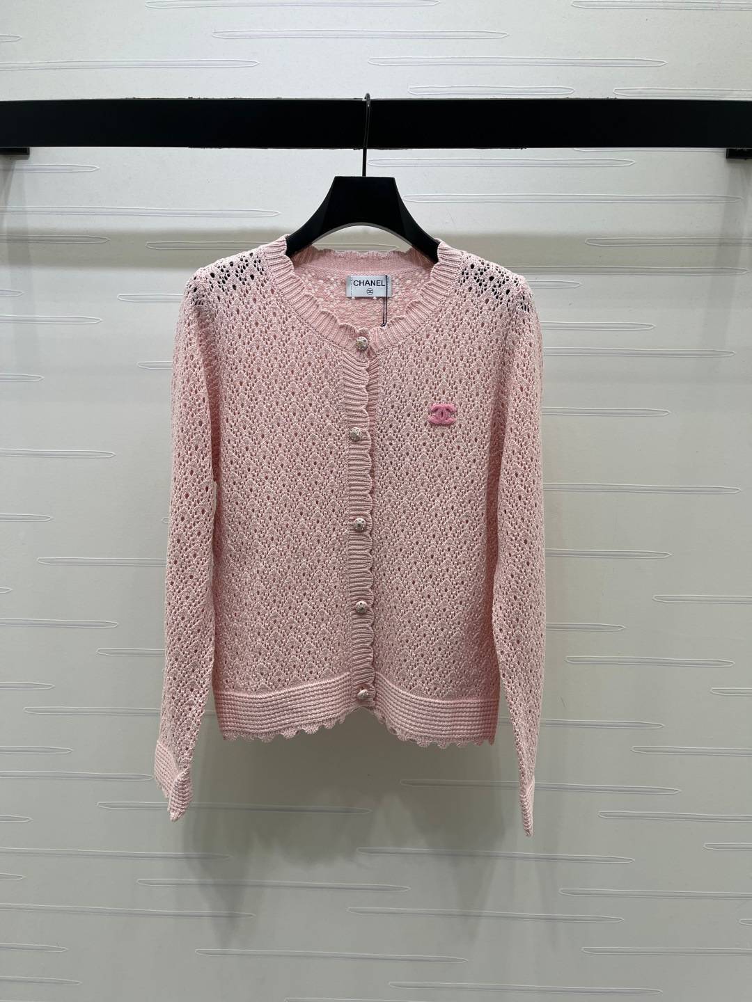 CHANEL シャネル ニットカーディガン 長袖 ロング丈 ピンク