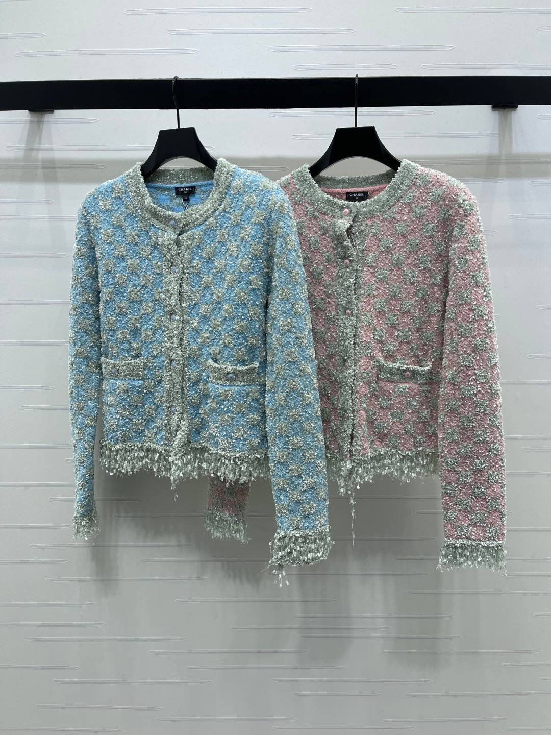 CHANEL シャネル ニットカーディガン 長袖 ボタン ブルー