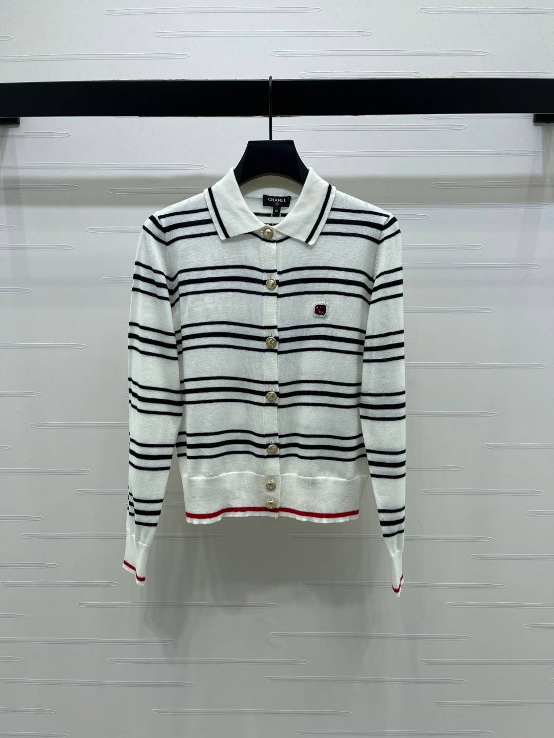 CHANEL シャネル ニットカーディガン 長袖 ボタン ブラック
