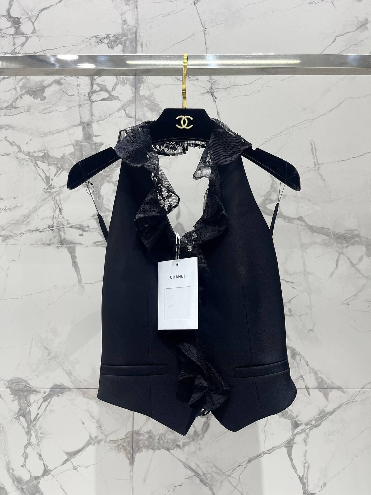 CHANEL シャネル レディース テーラード ショート丈 レース ブラック