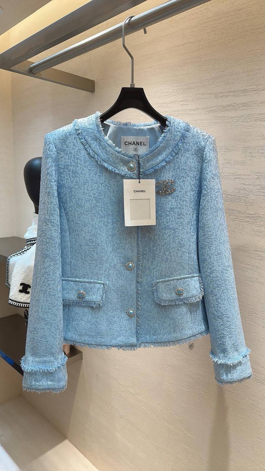 CHANEL シャネル ツイードジャケット レディース 通勤 海藍色