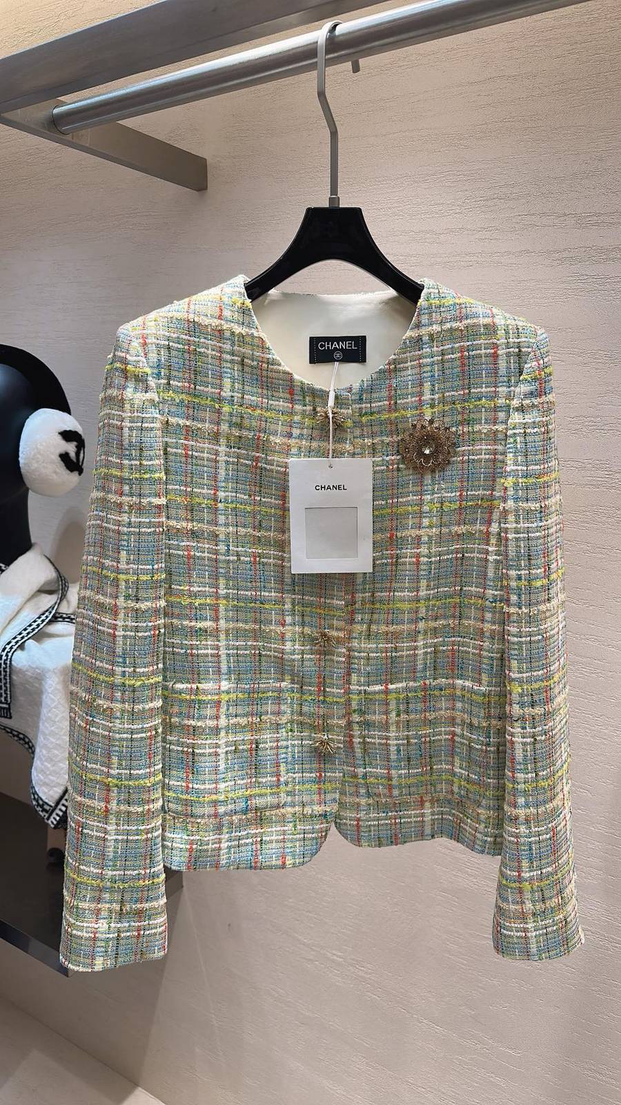 CHANEL シャネル ツイードジャケット レディース ショート丈 ブルゾン ブルー