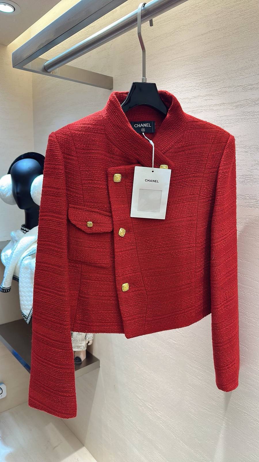 CHANEL シャネル ツイードジャケット テーラード レディース 赤