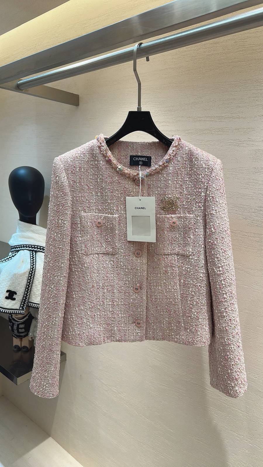CHANEL シャネル ツイードジャケット レディース ピンク